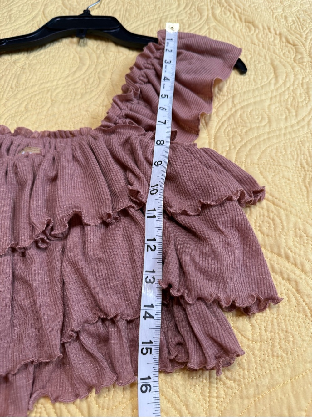 🆕 Free People | Rust Brown Ruffle Crop Top - Picture 6 of 7